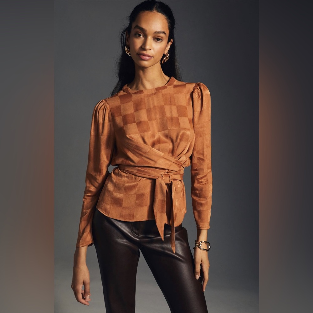 Anthropologie dRA Los Angeles wrap tie shirt